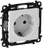 Розетка с заземлением без рамки Legrand Valena Life 1-м. шторки белый картинка